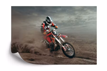 Fyrkantig fototapet - Motocross Rider in the