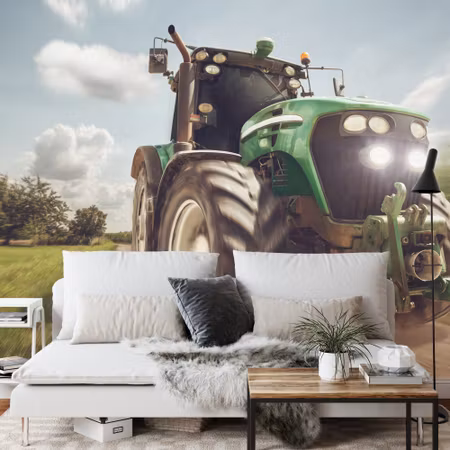 Fyrkantig fototapet - Racing Tractor