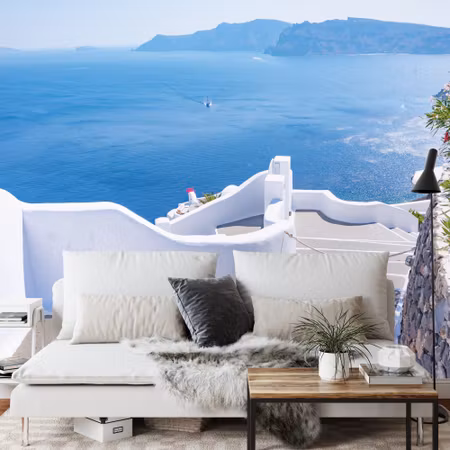 Fyrkantig fototapet - Greek Steps To the Beach