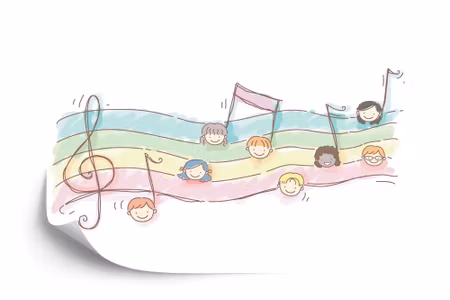 Fyrkantig fototapet - Colorful Sheet Music