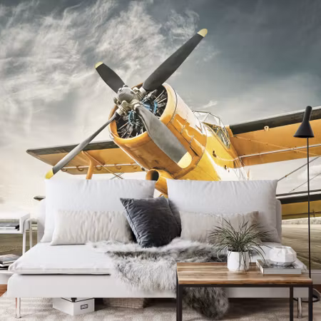 Fyrkantig fototapet - Antique Airplane