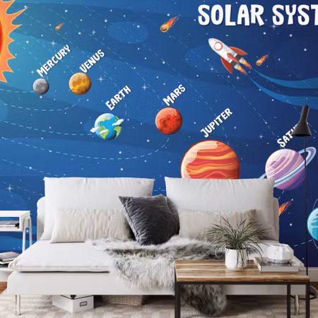 Fyrkantig fototapet - Infographics About the Solar