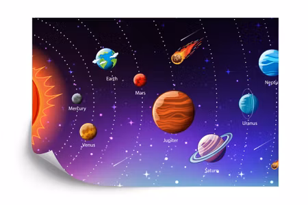 Fyrkantig fototapet - Educational Cosmos in