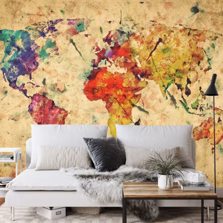 Fyrkantig fototapet - World Map