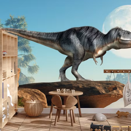 Fyrkantig fototapet - Dinosaur on the Rocks