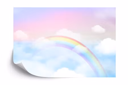 Fyrkantig fototapet - Rainbow in the Sky