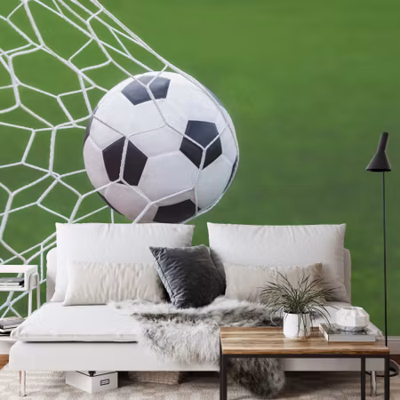 Fyrkantig fototapet - Soccer in Goal