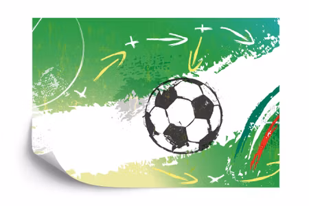 Fyrkantig fototapet - Colorful Soccer Ball