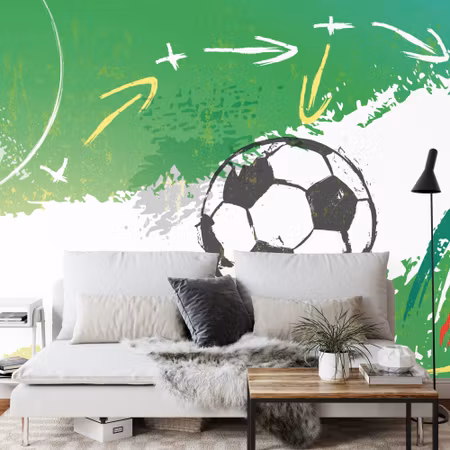 Fyrkantig fototapet - Colorful Soccer Ball
