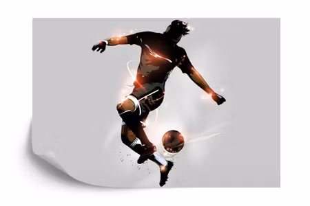 Fyrkantig fototapet - Abstract Soccer Player in