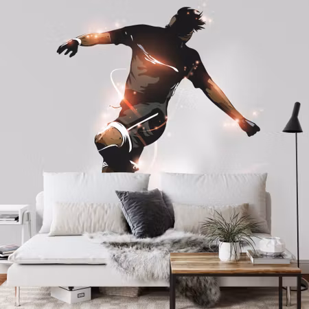Fyrkantig fototapet - Abstract Soccer Player in
