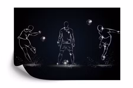 Fyrkantig fototapet - Soccer Player in Various