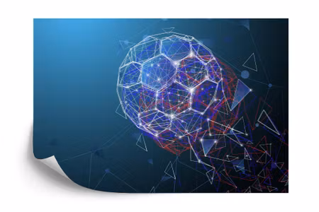 Fyrkantig fototapet - Modern Abstract Soccer Ball