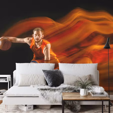 Fyrkantig fototapet - Basketball Player in Motion