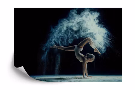 Fyrkantig fototapet - Gymnast During the