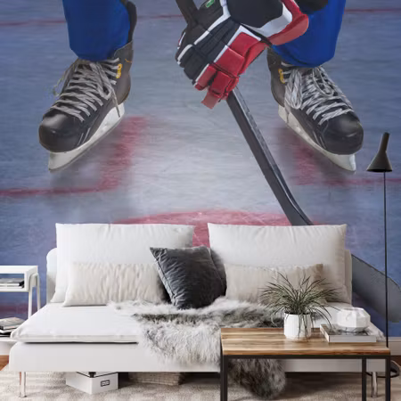 Fyrkantig fototapet - Ice Hockey Player