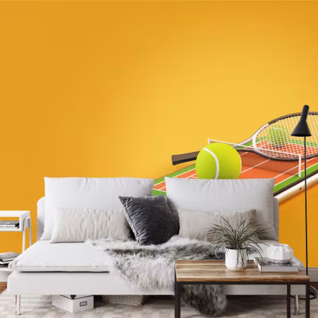 Fyrkantig fototapet - Tennis on Your Smartphone