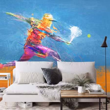 Fyrkantig fototapet - Painted Abstract Tennis