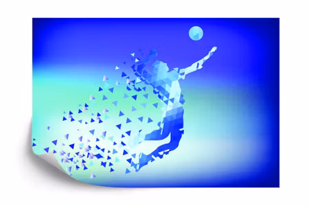 Fyrkantig fototapet - Abstract Volleyball Player