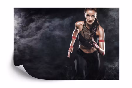 Fyrkantig fototapet - Athletic Runner 3D