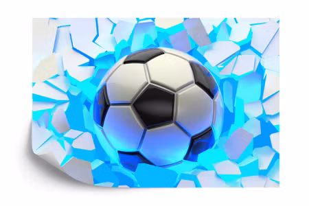 Fyrkantig fototapet - Football 3D
