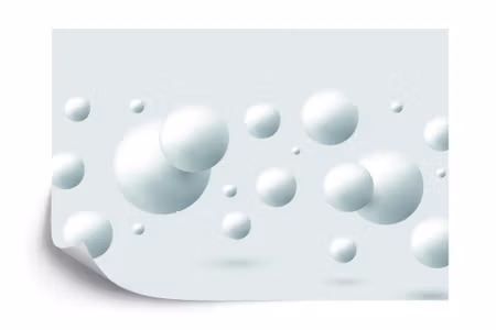 Fyrkantig fototapet - Big and Small Balls in White