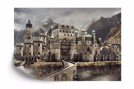Fyrkantig fototapet - Medieval Fantasy Castle