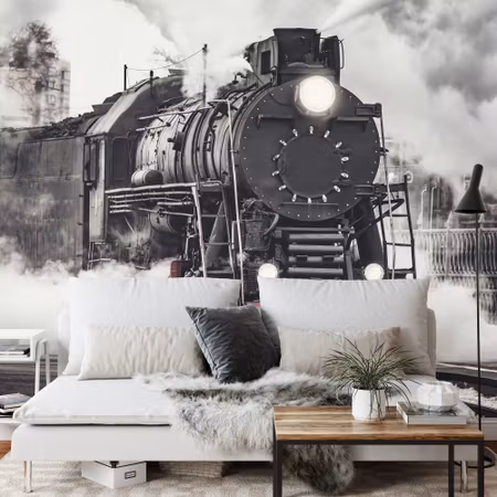 Fyrkantig fototapet - Antique Steam Train
