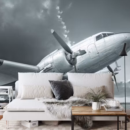 Fyrkantig fototapet - Propeller Airplane