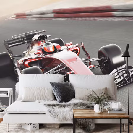 Fyrkantig fototapet - F1 Car on A Track