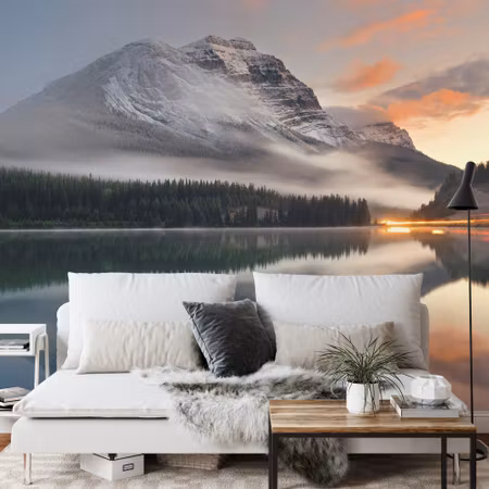 Fyrkantig fototapet - Landscape Lake