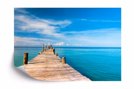 Fyrkantig fototapet - Landscape Sea 3D