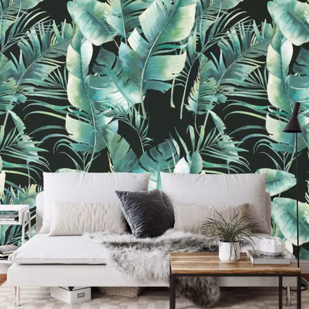 Fyrkantig fototapet - Tropical Leaves