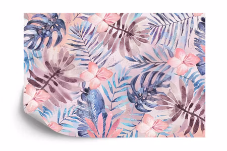 Fyrkantig fototapet - Monstera Leaves