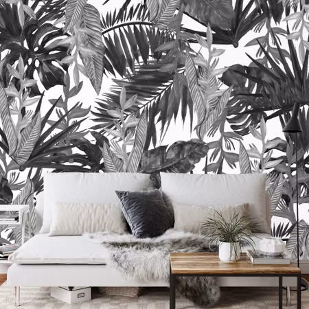 Fyrkantig fototapet - Tropical Leaves