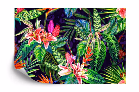 Fyrkantig fototapet - Tropical Leaves