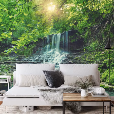 Fyrkantig fototapet - Cascade Waterfall