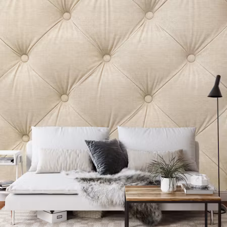 Fyrkantig fototapet - Quilted Beige