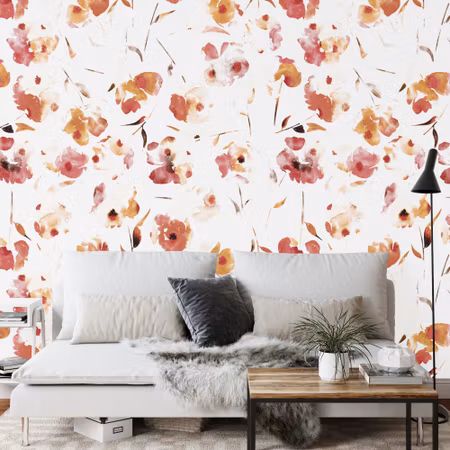 Fyrkantig fototapet - Painted Poppies