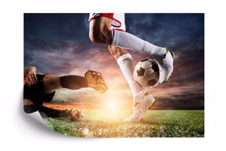 Fyrkantig fototapet - Footbaal Players Durign the