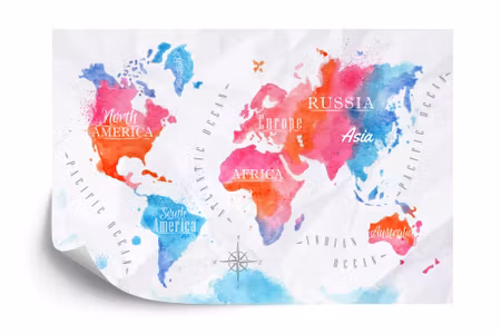 Fyrkantig fototapet - World Map