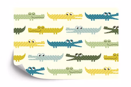 Fyrkantig fototapet - Colorful Alligators