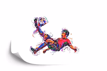 Fyrkantig fototapet - Colorful Soccer Player As
