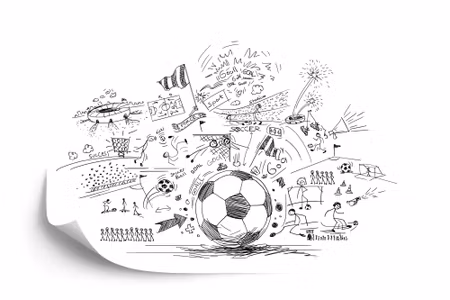Fyrkantig fototapet - Soccer Drawings