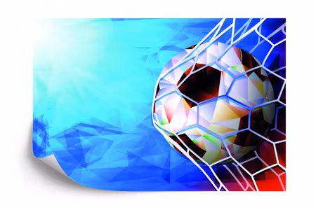 Fyrkantig fototapet - Soccer Ball in An Abstract