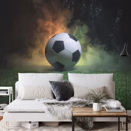 Fyrkantig fototapet - Soccer Ball on the Field