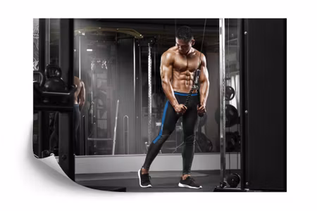 Fyrkantig fototapet - Muscular Man During