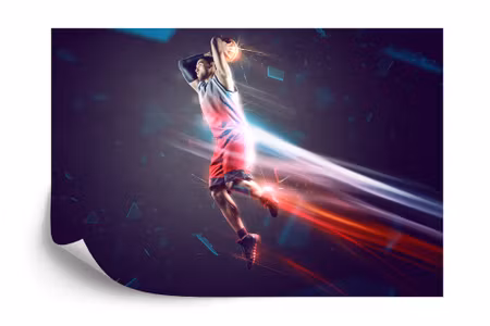 Fyrkantig fototapet - Basketball player&amp039s