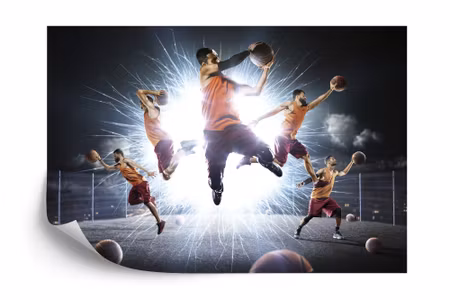 Fyrkantig fototapet - Street Basketball