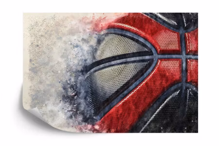 Fyrkantig fototapet - Basket Ball Painted with